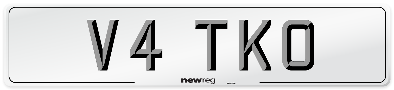 V4 TKO Number Plate from New Reg